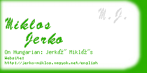 miklos jerko business card